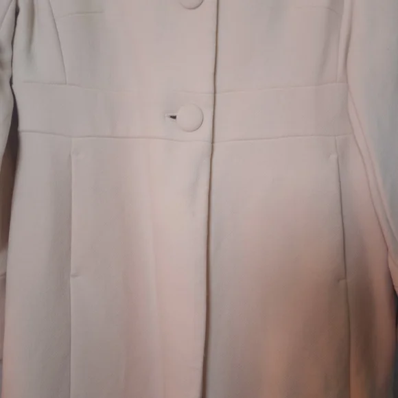 J Crew Wool Silk Lined Off White Classic Collared Button Down Retro Pea Coat 12 - Picture 3 of 11